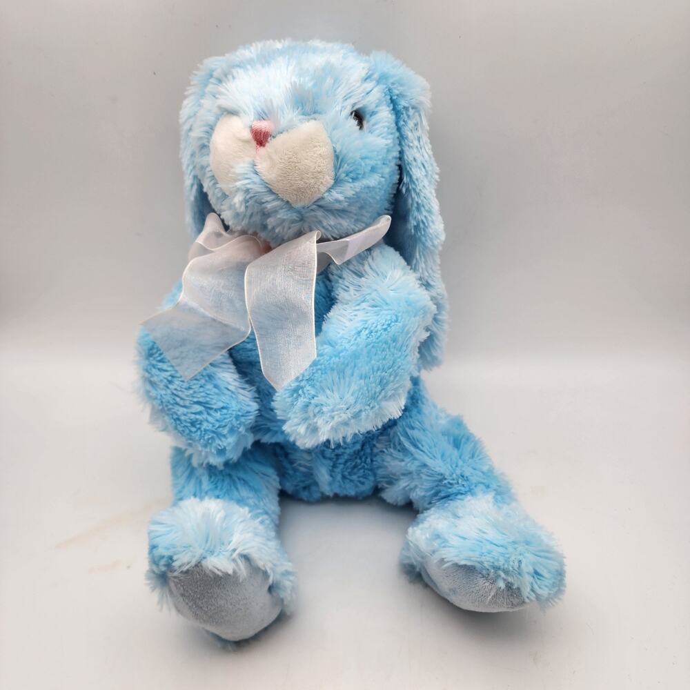 Commonwealth Blue Floppy Bunny Rabbit Plush 11" Long Ear Pink Threaded Nose 2007